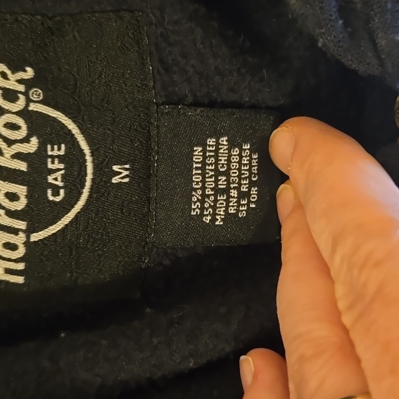 Hard Rock Café Seattle Zip Up Hoodie Medium Navy Blue - Picture 8 of 9